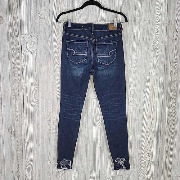 American Eagle Hi-Rise Jegging JeansDistressed Dark Wash Women's 4 - Picture 4 of 14